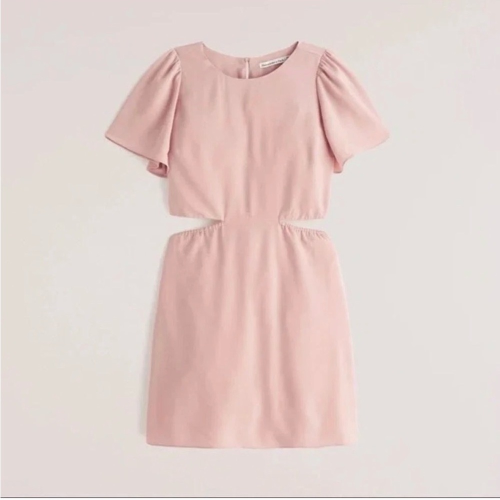 NWT Abercrombie Angel Sleeve Cutout Mini Dress-Size XXS Light Pink